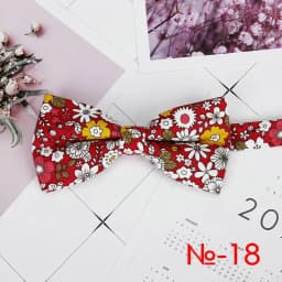Mens Floral Bow Tie Flexible Bowtie Smooth Necktie Soft Cotton Butterfly Decorative Pattern Dot Flower Print Bow Ties