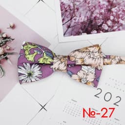 Mens Floral Bow Tie Flexible Bowtie Smooth Necktie Soft Cotton Butterfly Decorative Pattern Dot Flower Print Bow Ties