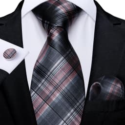 Plaid Men's Tie Set Yellow Purple Blue Necktie 8cm Business Wedding Tie Handkerchief Cufflinks Gift For Men