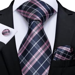 Plaid Men's Tie Set Yellow Purple Blue Necktie 8cm Business Wedding Tie Handkerchief Cufflinks Gift For Men