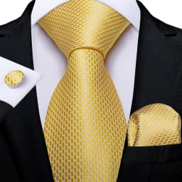 Plaid Men's Tie Set Yellow Purple Blue Necktie 8cm Business Wedding Tie Handkerchief Cufflinks Gift For Men