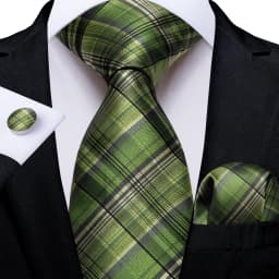 Plaid Men's Tie Set Yellow Purple Blue Necktie 8cm Business Wedding Tie Handkerchief Cufflinks Gift For Men