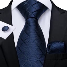 Plaid Men's Tie Set Yellow Purple Blue Necktie 8cm Business Wedding Tie Handkerchief Cufflinks Gift For Men