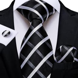 Plaid Men's Tie Set Yellow Purple Blue Necktie 8cm Business Wedding Tie Handkerchief Cufflinks Gift For Men