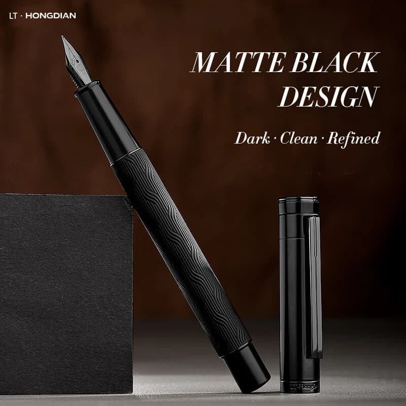 LT Hongdian Black Forest Pro 1861 Matte Fountain Pen Engravable Business Elite Gift Rollerball Calligraphy Set German Design