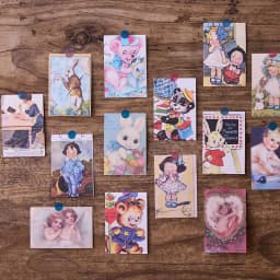100pcs/lot Memo Pads Material Paper Vintage Rabbit Girls Baby Paper Junk Journal Scrapbooking Cards Background Decoration Paper