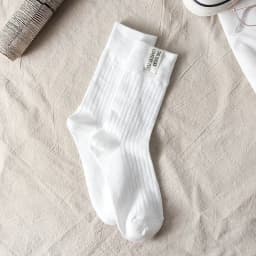 Japanese Korean Fashion High School Girls High Socks Solid Color White Khaki Beige Loose Socks Cotton Knitting Women Long Socks