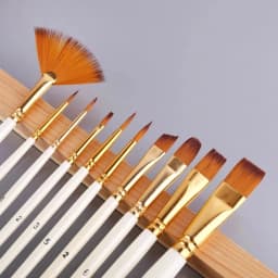 10Pcs Paint Brushes Set Nylon Hair Brush for Acrylic Painting Oil Watercolor Paint DIY Kid Student Artistic Brush Art Supplies