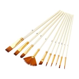 10Pcs Paint Brushes Set Nylon Hair Brush for Acrylic Painting Oil Watercolor Paint DIY Kid Student Artistic Brush Art Supplies