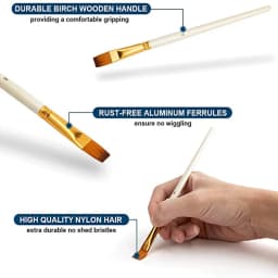 10Pcs Paint Brushes Set Nylon Hair Brush for Acrylic Painting Oil Watercolor Paint DIY Kid Student Artistic Brush Art Supplies