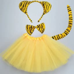 Boy Children Girl Animal Tiger Props Birthday Party Headband Tail Tie Skirt Headwear Halloween Costume Cosplay
