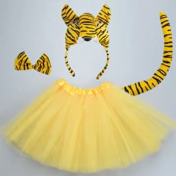Boy Children Girl Animal Tiger Props Birthday Party Headband Tail Tie Skirt Headwear Halloween Costume Cosplay