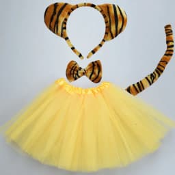 Boy Children Girl Animal Tiger Props Birthday Party Headband Tail Tie Skirt Headwear Halloween Costume Cosplay