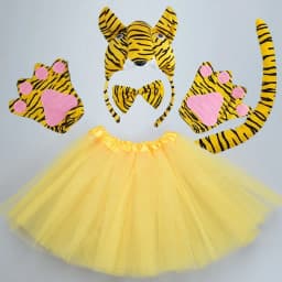Boy Children Girl Animal Tiger Props Birthday Party Headband Tail Tie Skirt Headwear Halloween Costume Cosplay