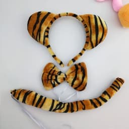 Boy Children Girl Animal Tiger Props Birthday Party Headband Tail Tie Skirt Headwear Halloween Costume Cosplay