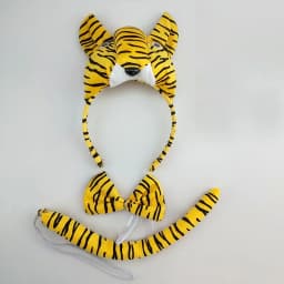 Boy Children Girl Animal Tiger Props Birthday Party Headband Tail Tie Skirt Headwear Halloween Costume Cosplay
