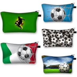 Fashion Football Hot Blooded Toiletry kits Girls Makeup Bag Portable Travel Cosmetic Bags For Young Boys And Girls Organizer