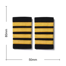 1 Pair Clothing Decor Epaulettes Professional Pilots Uniform Epaulets 4 Bars Shirts Craft Garment DIY Accessory Shoulder Badges