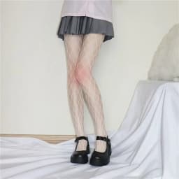 Black Medium Grid Sexy Women High Waist Stocking Fishnet Club Tights Knitting Net Pantyhose Mesh Anime Lolita JK Cosplay Costume