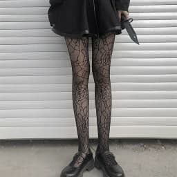 Black Medium Grid Sexy Women High Waist Stocking Fishnet Club Tights Knitting Net Pantyhose Mesh Anime Lolita JK Cosplay Costume