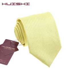 Fashion Neckties Classic Men's Plain Color Wedding Ties Gifts Light Yellow Jacquard Woven 100% Waterproof Solid Neck Tie For Men