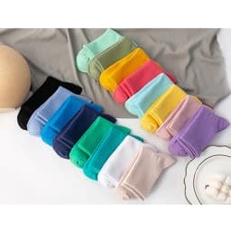 Women Socks 100 Cotton Fashion Trend Solid Color Women's Socks Pure Cotton Woman Socks Happy Girls Socks Short Crew Ankle Socks