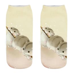 New Fashion 3D Printed Mouse Totoro Socks Funny Kawaii Women Cute Animal Fitness Hamster Sokken Dropship