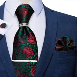 New Fashion Men's Ties Silver Floral 8cm Neck Tie Business Wedding Party Gravata Ting Ring Clip Cravat Gift For Men DiBanGu