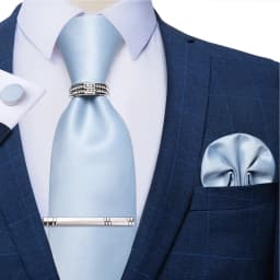 New Fashion Men's Ties Silver Floral 8cm Neck Tie Business Wedding Party Gravata Ting Ring Clip Cravat Gift For Men DiBanGu