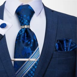 New Fashion Men's Ties Silver Floral 8cm Neck Tie Business Wedding Party Gravata Ting Ring Clip Cravat Gift For Men DiBanGu