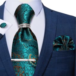 New Fashion Men's Ties Silver Floral 8cm Neck Tie Business Wedding Party Gravata Ting Ring Clip Cravat Gift For Men DiBanGu