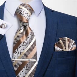 New Fashion Men's Ties Silver Floral 8cm Neck Tie Business Wedding Party Gravata Ting Ring Clip Cravat Gift For Men DiBanGu