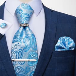 New Fashion Men's Ties Silver Floral 8cm Neck Tie Business Wedding Party Gravata Ting Ring Clip Cravat Gift For Men DiBanGu
