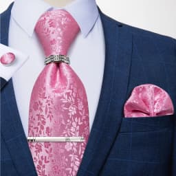 New Fashion Men's Ties Silver Floral 8cm Neck Tie Business Wedding Party Gravata Ting Ring Clip Cravat Gift For Men DiBanGu