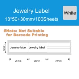 DETONGER Thermal Jelwery Label Paper 5 Rolls Waterproof Oilproof Scratchproof  Price Tag Free App Template Sticker Paper