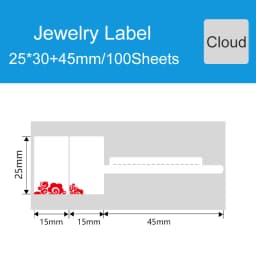 DETONGER Thermal Jelwery Label Paper 5 Rolls Waterproof Oilproof Scratchproof  Price Tag Free App Template Sticker Paper