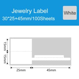 DETONGER Thermal Jelwery Label Paper 5 Rolls Waterproof Oilproof Scratchproof  Price Tag Free App Template Sticker Paper