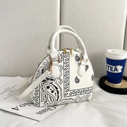 Retro PU Leather Women's Shell Bag Summer Cashew Flower Ladies Shoulder Crossbody Bag Female Set Small Top Handle Bags Handbags