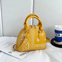 Retro PU Leather Women's Shell Bag Summer Cashew Flower Ladies Shoulder Crossbody Bag Female Set Small Top Handle Bags Handbags