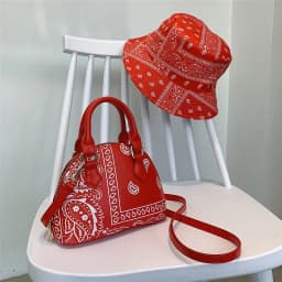 Retro PU Leather Women's Shell Bag Summer Cashew Flower Ladies Shoulder Crossbody Bag Female Set Small Top Handle Bags Handbags