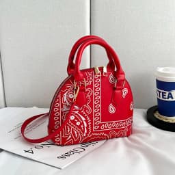 Retro PU Leather Women's Shell Bag Summer Cashew Flower Ladies Shoulder Crossbody Bag Female Set Small Top Handle Bags Handbags