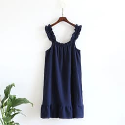 2026 Summer New Style Nightdress Ladies 100% Cotton Crepe Thin Vest Suspender Skirt Loose Long Skirt Sweet And Cute Home Skirt