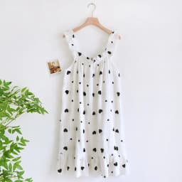 2026 Summer New Style Nightdress Ladies 100% Cotton Crepe Thin Vest Suspender Skirt Loose Long Skirt Sweet And Cute Home Skirt