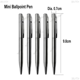 3Pcs/5Pcs Mini Metal Clip Ballpoint Pen 0.7mm Office Signature Rotating Pocket Size Ball Point Pen Small Oil Pens Blue Black Ink