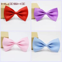 HUISHI Pet Bowtie Dog Cat Rabbit Accessories Adjustable Mix Neck Tie Polyester Ribbon Multicolor Pet Animal Wholesale Bowties