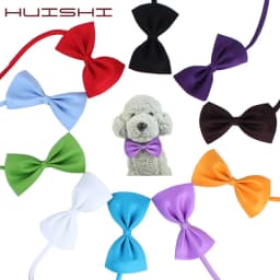 HUISHI Pet Bowtie Dog Cat Rabbit Accessories Adjustable Mix Neck Tie Polyester Ribbon Multicolor Pet Animal Wholesale Bowties