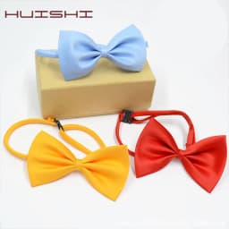 HUISHI Pet Bowtie Dog Cat Rabbit Accessories Adjustable Mix Neck Tie Polyester Ribbon Multicolor Pet Animal Wholesale Bowties