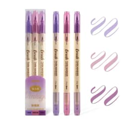 3pcs Retro Color Brush Marker Pens Set Dual Side Fine Liner Water Based Ink Blendable Watercolor Art Paint Drawing F133
