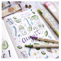 3pcs Retro Color Brush Marker Pens Set Dual Side Fine Liner Water Based Ink Blendable Watercolor Art Paint Drawing F133