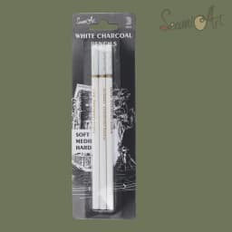 SeamiArt 3Pcs White Soft/Medium/Hard Charcoal Pencil for Sketch Carbon Pen Sketch Art Tools Office School Supplies Pencils